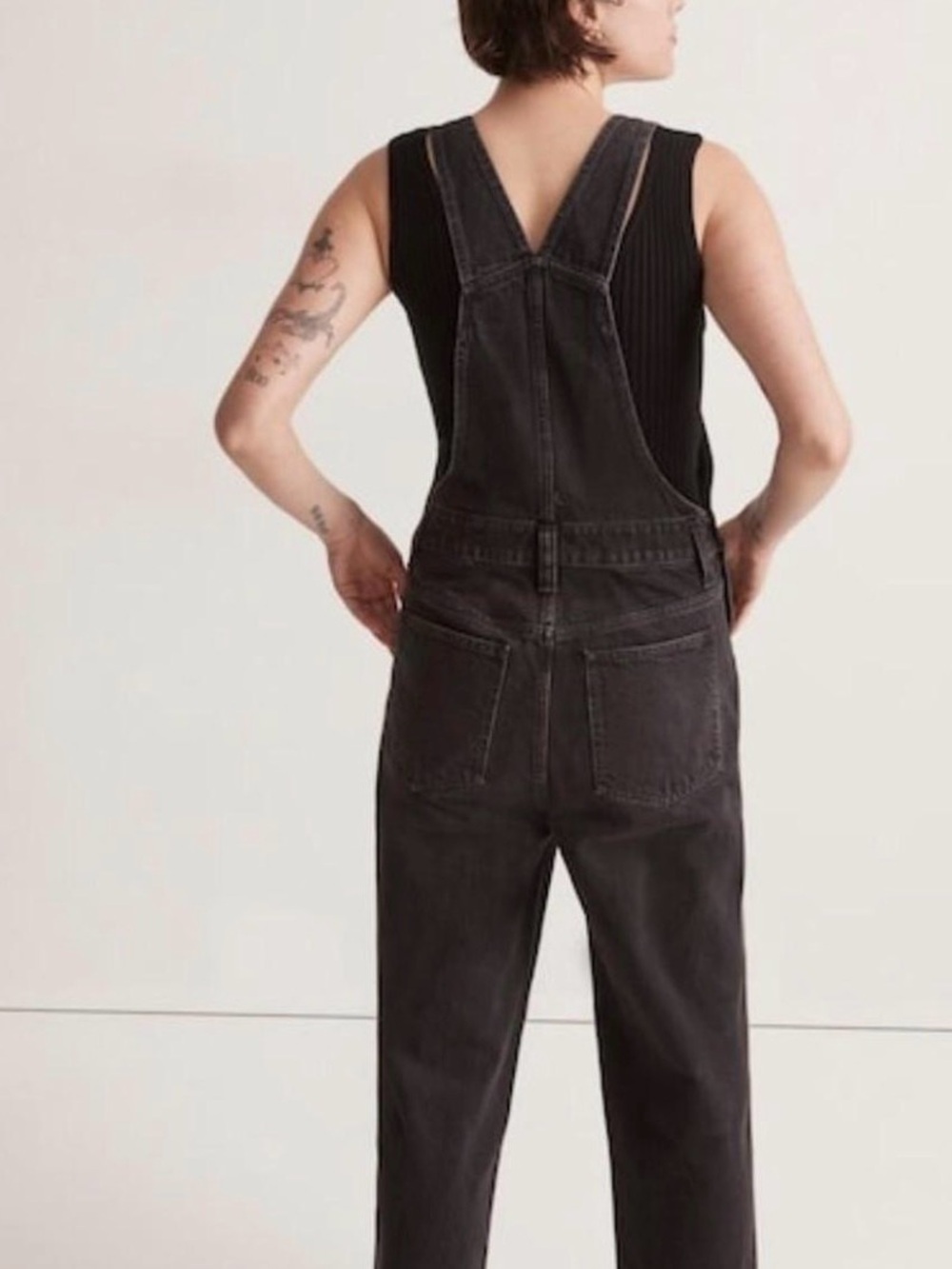 Madewell Straight Leg Black Workwear Overalls - Picture 2 of 12